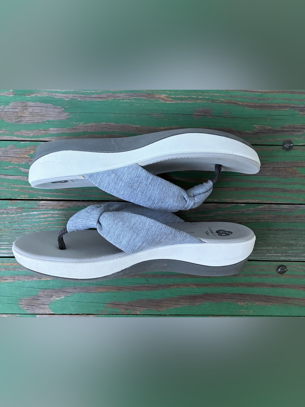 Clarks CloudSteppers Arla Glison Gray  Sandals Sz 7 Slippers Flip Flop - Picture 8 of 12